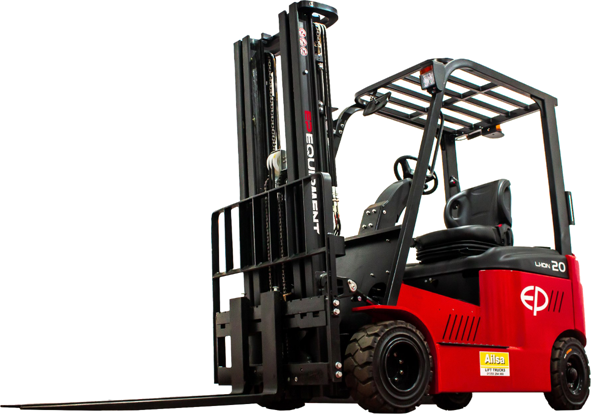 Commercial forklift unloading heavy pallets in Woking